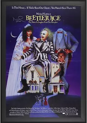 Michael Keaton Beetlejuice Framed Autographed 27  X 40  Movie Poster • $1149.99