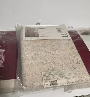 Lot Of 3 Pks Vintage Lace Cream Curtain Panels60 IN Wide 84 L • $29.99