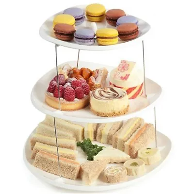 3 Tier Twistfold Flat Cake Stand/PariesGatheringGuests Collapsible Plates • £9.99