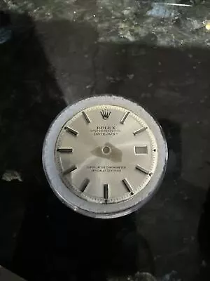 Vintage Genuine Rolex Pie Pan 36mm 1601 1603 Silver Authentic Dial Stain • $70