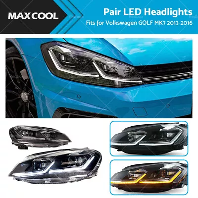 $587.31 • Buy Pair LED Projector Headlights Front Lights Fit For Volkswagen GOLF MK7 2013-2016