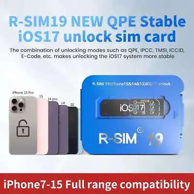 R-SIM 19 NEW QPE Stable IOS17 Unlock SIM Card For IPhone 15 14 Pro MAX 13 • $14.78
