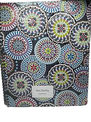 Vera Bradley Large Spiral Notebook 160 Pages Interior Pocket SUNNY MEDALLION • $15.82