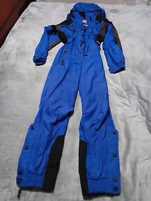 Vintage Couloir Blue/Black Snow Snowmobile Ski Snowboard Suit Hooded Size: 6 • $44