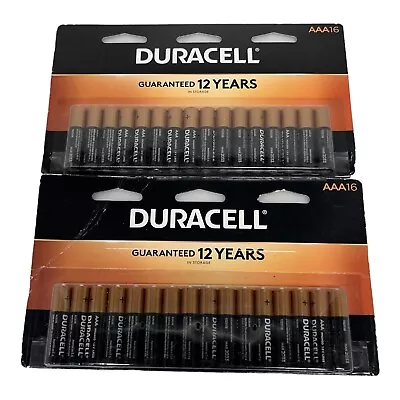 Duracell Coppertop AAA Alkaline Batteries Pack Of 16 (Total 32) NEW NIP - LOT 2 • $22.54