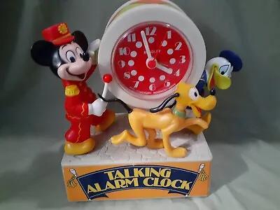 Working Old Disney Mickey Mouse Pluto Donald Duck Parade Talking Alarm Clock.  • $129.99