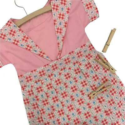 Vintage Clothes Pin Holder Small Dress Bag With Hanger Pink Floral Handcrafted • $29.98