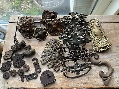 Lot Of Assorted Vintage Metal Drawer Pulls Handles Assemblage Found Object Art • $29