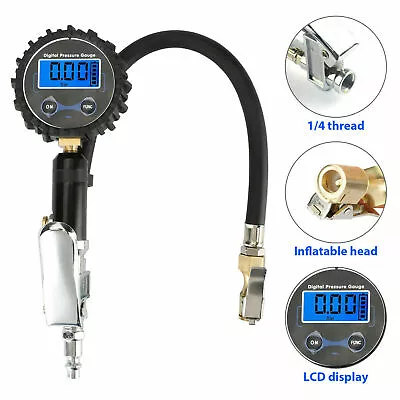 Digital Tire Air Inflator Pressure Gauge Meter Bike Car Truck LCD Display 250PSI • $13.49