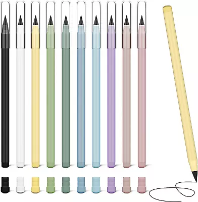Ainiv 10 PCS Inkless Magic Pencil Everlasting Pencil Eternal With Macaron Eraser • $14.84