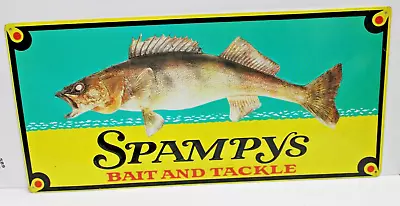Spampys Bait And Tackle Vintage Sign Metal 24 X14  Fishing Room Home Décor • $64.99