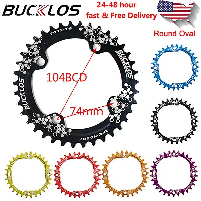 BUCKLOS 30-42T Bike Chainring 104BCD Sprocket Round Oval MTB Cycling Tooth MTB • $12.28