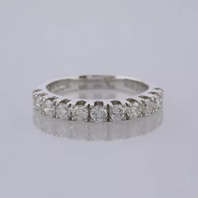 Diamond Half Eternity Ring 18ct White Gold 1.0 Carats Size O • £1595