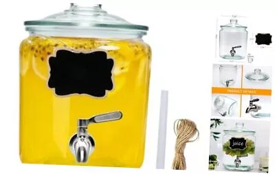  1-Gallon Drink DispenserGlass Drinking Dispenser With Glass LidMason Drink  • $35.87