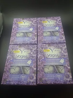 4 X Vagisil Scentsitive Scents Intimate Cleansing Cloths PH Balanced 16 Wipes Ea • $19.99