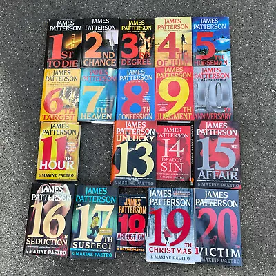 19 James Patterson Numbered Titles #1-#20 17 Hardcover 2 Paperback Missing #12 • $64.47