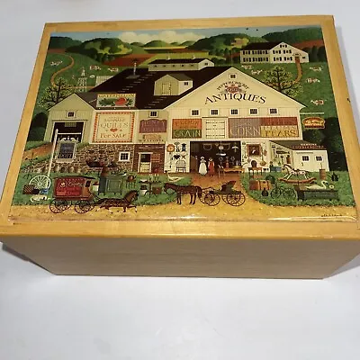 Vintage Georgina’s Country Creations Wood Box Charles Wysocki Art Lacquered  Lid • $27