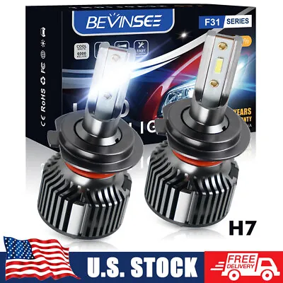 BEVINSEE H7 CSP LED Headlight Conversion Kit High Low Beam Fog Light Bulbs 6000K • $16.99