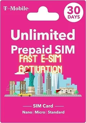ESIM Only - 3 Month Plan - 90 Days - T-Mobile Unlimited 5G/4G LTE - 1 MONTH FREE • $100