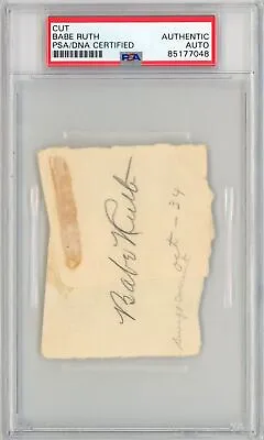 Babe Ruth Autographed PSA Slabbed Cut With JSA Letter RARE!! • $7727.12