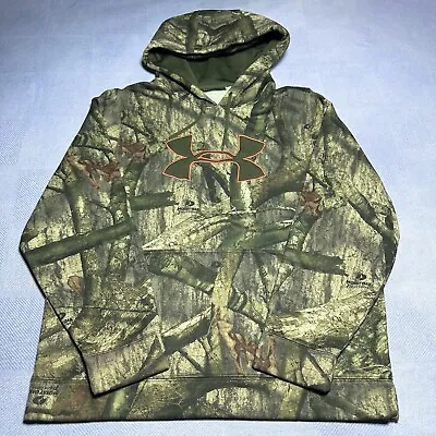 Under Armour Mossy Oak Treestand Camo Fleece Lined Hunting Hoodie Size Large • $32.33