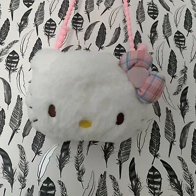 Hello Kitty Plush Shoulder Bag Plushy Kawaii Cute Sanrio Pompom Shoulder Strap • £20
