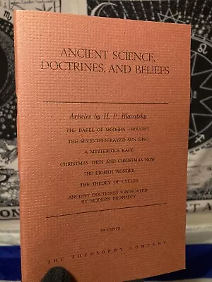 Ancient Science Doctrines And Beliefs Blavatsky Theosophical Occultism ￼ • $27