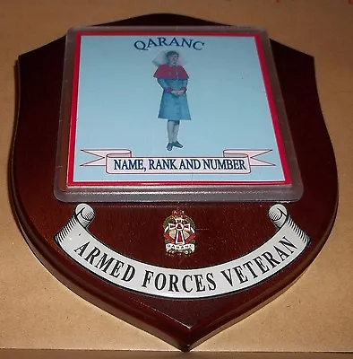  QARANC Veteran Wall Plaque With Name Rank & Number Printed Free. • $36.48