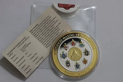 🧭 🇻🇦 VATICAN MASSIVE 70mm MEDAL POPE FRANCIS SOLD FOR 80€ B68 #205 • $64.44