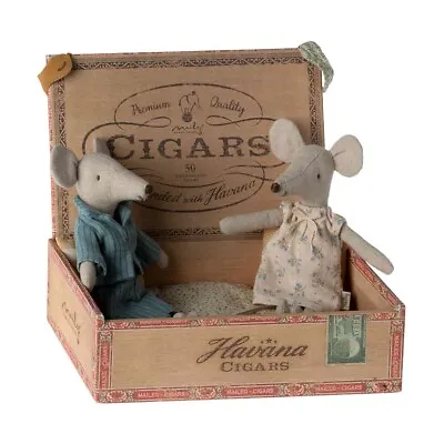 Maileg Mom And Dad Mice In Cigar Box 2023 • $89.99