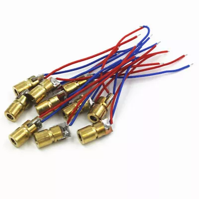 10PCS 650nm 6mm 3V 5mW Laser Dot Diode Module Red Copper Head Mini Pointer NEW • $3.88