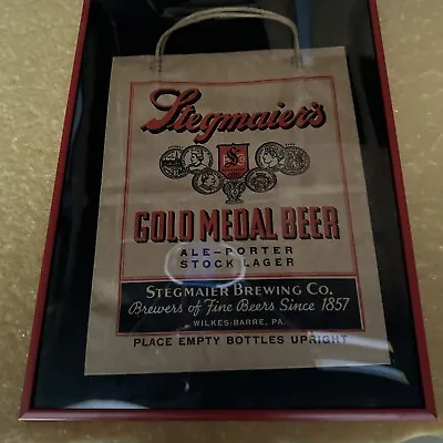 Vintage 1940s Stegmaier's Beer Bag / Bottle Carrier Framed • $25