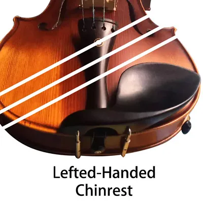 4/4 Size Left Handed Hand Strad Violin Chinrest Ebony Wood Screw Clamp Wood Pad • $14.99