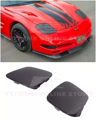 EOS Carbon Fiber Factory Style Front Headlight Covers Pair Corvette C5 97-04 • $299.98