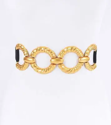 BNWT Plus Size Vintage Inspired Gold Ring Metal Fashion Elastic Stretch Belt • $18