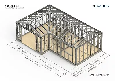 Steel Frame Annexe / Garden Room / Office / Lodge / Gym / Bar | 004 • £6118.30