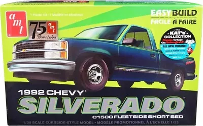 1:25 Scale Model Kit Skill 2 '92 Chevy Silverado Fleetside Short Bed AMT1408 • $28.95