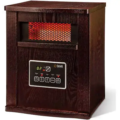 $80.75 • Buy Electric Infrared Quartz Cabinet Heater With Remote 1500W Indoor Walnut