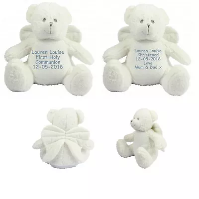 Personalised Teddy Bear First Holy Communion Christening Baptism Angel Gift • £24