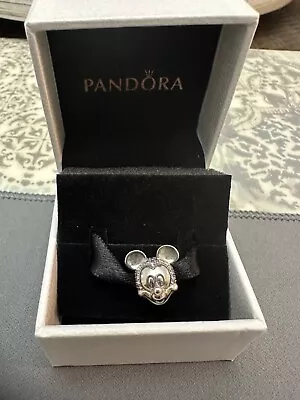 Authentic Pandora Disney Shimmering Mickey Mouse Portrait Clip  Bead Charm #8 • $34.99