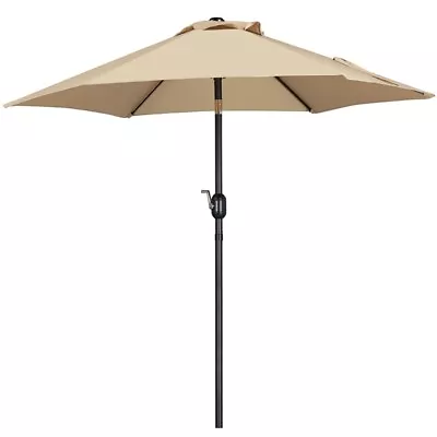 2.3M/2.7M Garden Parasol With 6/8 Ribs & Push Button Tilt & Crank System Used • £25.99