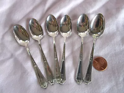 Antique J.S.Co Sterling Silver Demitasse  Set Of 6 Spoons  47. 6 Gr. Monogramed • $45.88