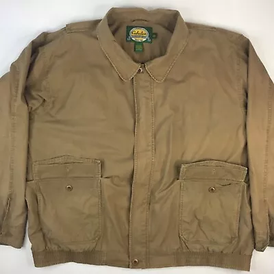 Cabela’s Bomber Jacket Men’s 3XL Tall Hunting Work Coat Brown 100% Cotton • $34.98