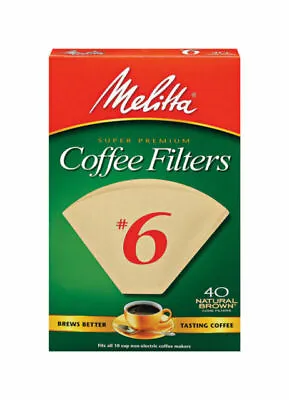 Melitta #6 Cone Coffee Filters Natural Brown 40 Count (Pack Of 3) 120 Total.. • $19.97