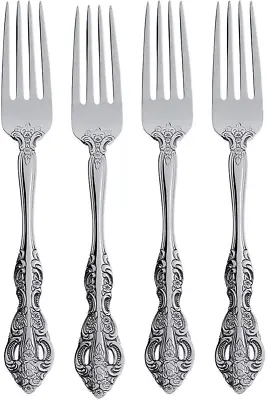 Michelangelo Fine Flatware Dinner Fork Set Of 4  18/10 Stainless Steel Silver • $44.99