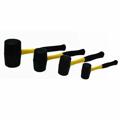 4 Pcs Rubber Mallet Hammer Set Heavy Duty Fiberglass Grip Handle 32 24 16 8 Oz • $29.79