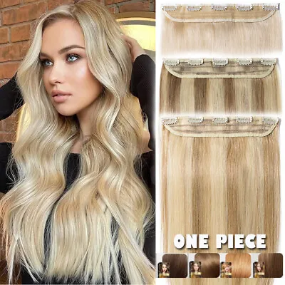 $28.17 • Buy US CLEARANCE 100% Remy One Piece Clip In Real Human Hair Extensions THICK Weft G