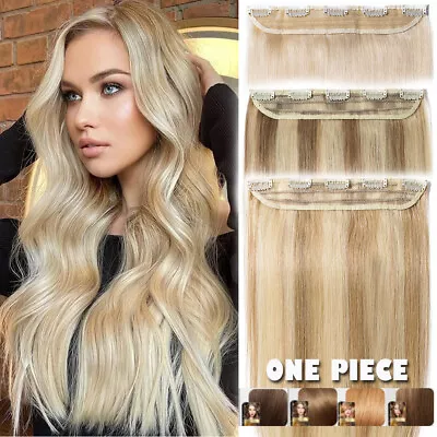 $28.17 • Buy US CLEARANCE 100% Remy One Piece Clip In Real Human Hair Extensions THICK Weft G
