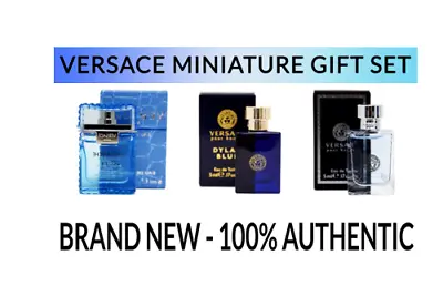 NEW Versace Men's 3pc Miniature Gift Set (Eau Fraiche Dylan Blue Pour Homme) • $28.95