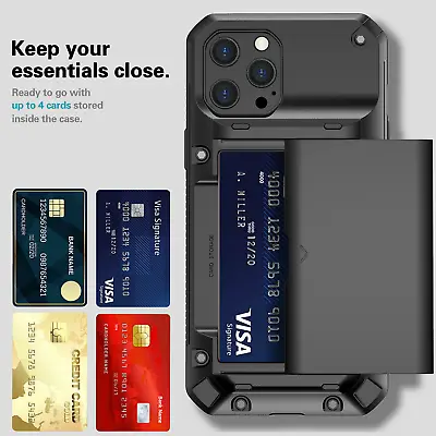 $5.99 • Buy For IPhone 14 Pro Max 13 12 11 XS XR 8 7 + SE Shockproof Card Holder Wallet Case
